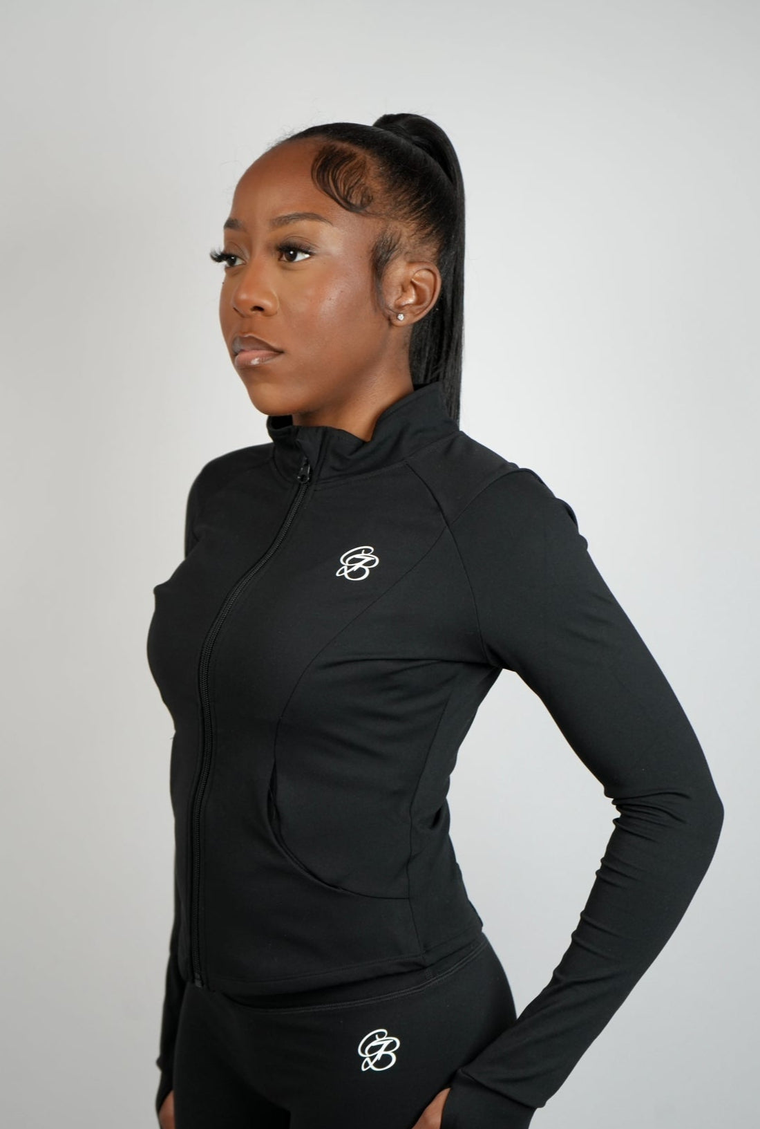 Sculpting zip-up jacket