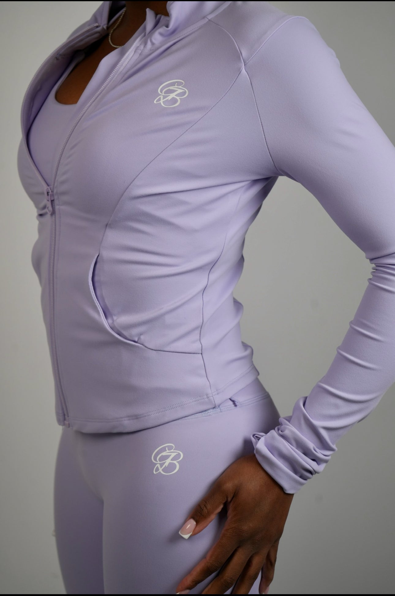 Sculpting zip-up jacket