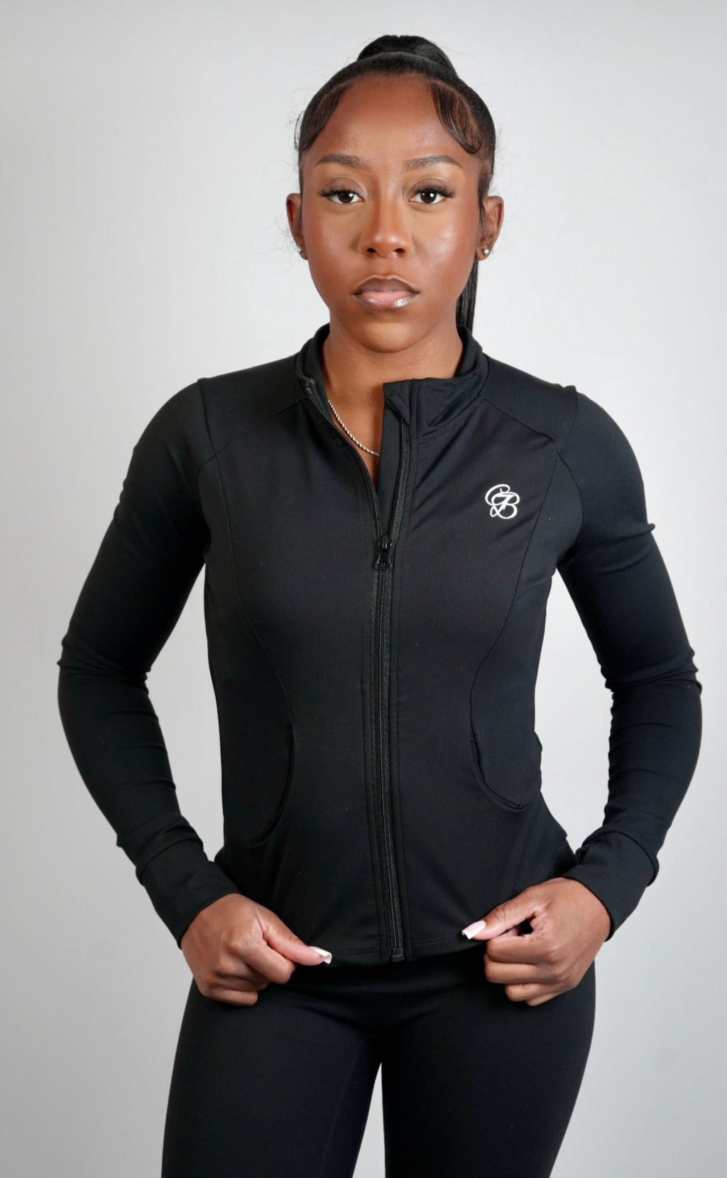 Sculpting zip-up jacket